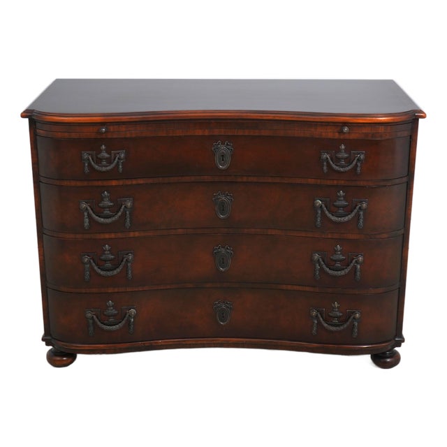 Maitland Smith Burl Walnut Serpentine Chest For Sale