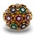 Contemporary Vintage Gemstone Bouquet Cluster 18k Gold Cocktail Ring, Size 8 For Sale - Image 3 of 6