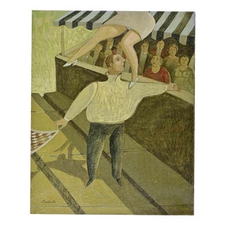 Alberto Gallerati, A Complicated Question of Balance, Oil on Canvas, 1970s For Sale