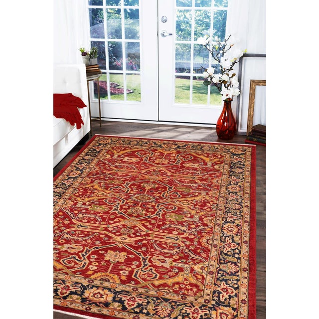 "Enhance the ambiance of your home with this magnificent Persian-influenced Turkish hand-knotted rug made by skilled...