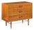 Paul McCobb Style Furnette Mid Century Walnut and Brass Three Drawer Dresser For Sale