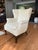Vintage Crewel embroidered armchair. Wonderful curved back makes this piece unique and blends perfect for an english...