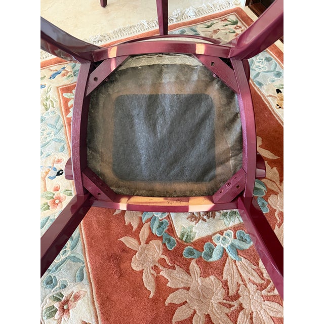 Vintage Set of 10 Century Furniture Postmodern Dining Armchairs in Florentine Rose For Sale - Image 10 of 14