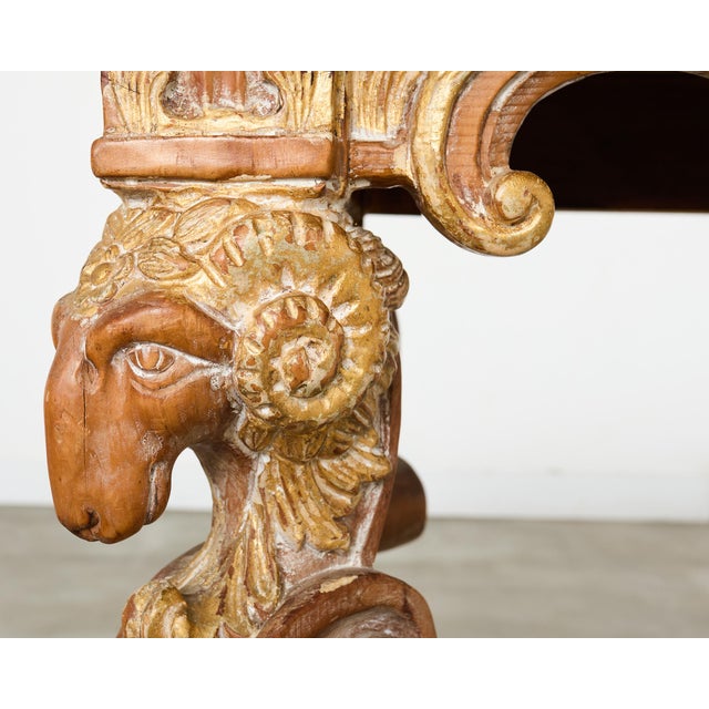 Italian Baroque Style Marble Top Console Table For Sale In Sacramento - Image 6 of 18