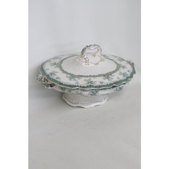 Early 20th Century John Maddock and Sons Hamilton Royal Vitreous Green Lidded Turreen Dish For Sale - Image 16 of 17