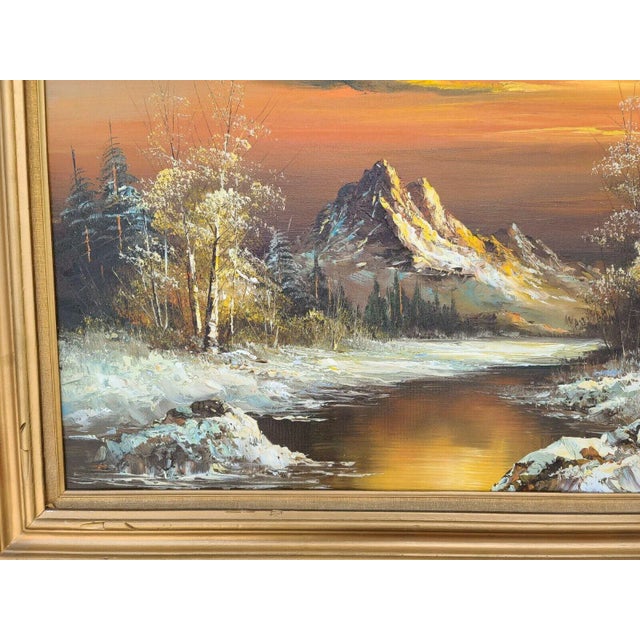 Vintage Large 48" Original Signed G Whitman Landscape Oil Painting