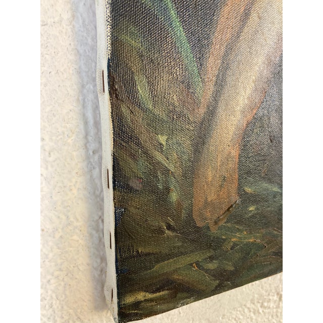 1980s Vintage Panther Oil on Canvas For Sale - Image 5 of 9