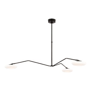 Champalimaud for Visual Comfort Signature Brindille Extra Large Three Light Chandelier in Gun Metal For Sale