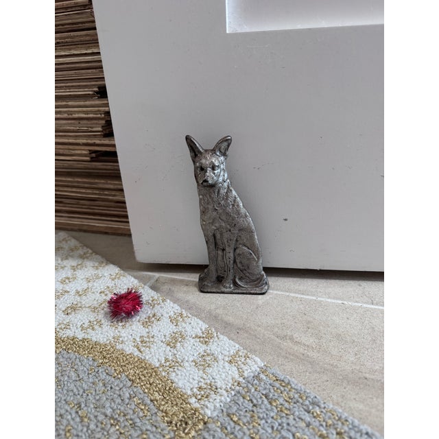 Silver 1950s Fox Door Stop For Sale - Image 8 of 8