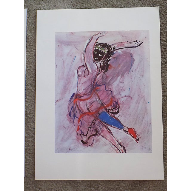 Mid-Century Modern Vintage Mid 20th Century Abstract Marc Chagall Lithographs - a Pair For Sale - Image 3 of 4