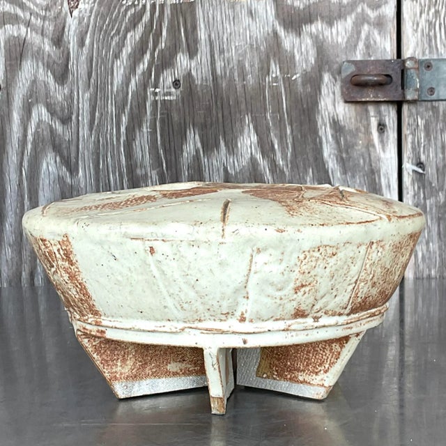 American Vintage Boho Signed Studio Pottery Vase For Sale - Image 3 of 7