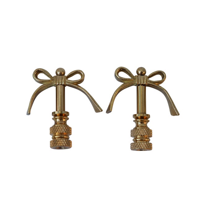 Brass Bow Lamp Finials a Pair Chairish