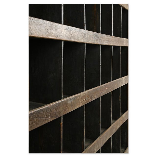 Wooden Shelving with 36 Storage Compartments For Sale - Image 4 of 8