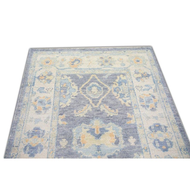 Oriental Hand Knotted Rug Turkish Oushak 3'10" x 6' For Sale - Image 4 of 5