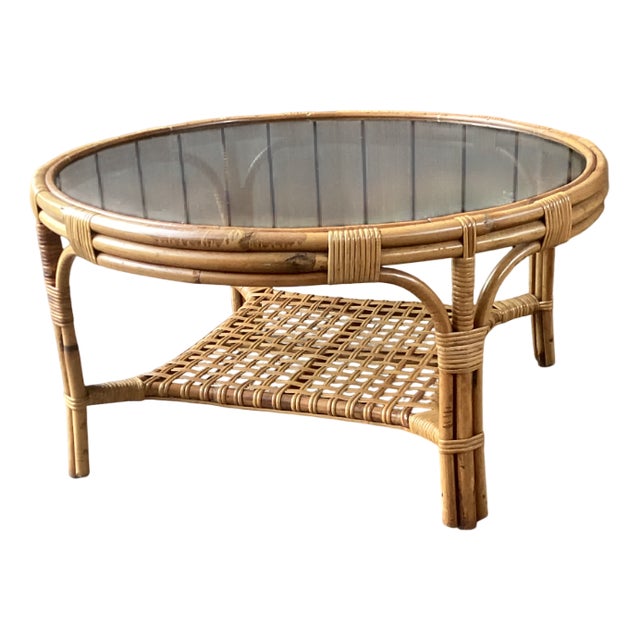 Rattan Coffee Table from Rohé Noordwolde, 1960 For Sale