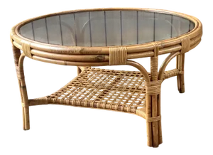 Rattan Coffee Table from Rohé Noordwolde, 1960