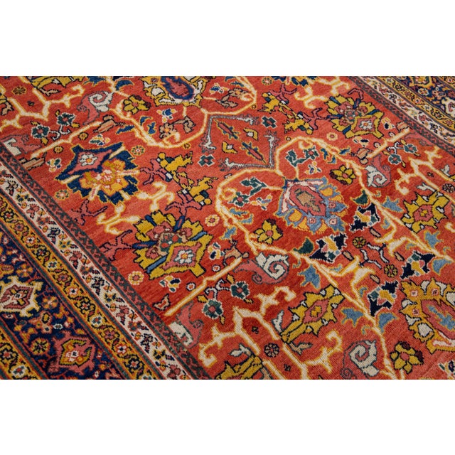 Textile Modern Sultanabad Handmade Rust-Orange Persian Wool Rug For Sale - Image 7 of 11