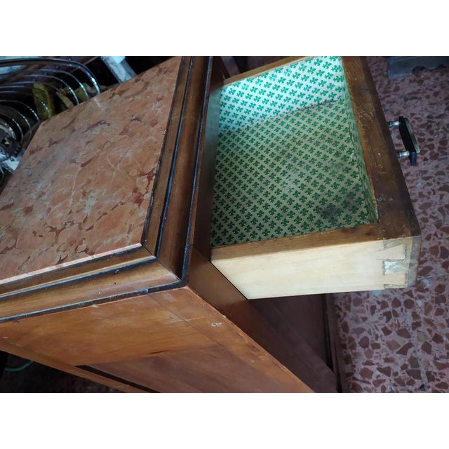 Art Deco Italian Walnut Veneered Bedside Table For Sale - Image 6 of 9