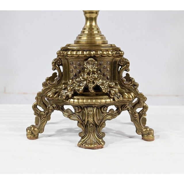 Vintage Gilded Bronze Candleholders, Set of 2 For Sale - Image 12 of 18