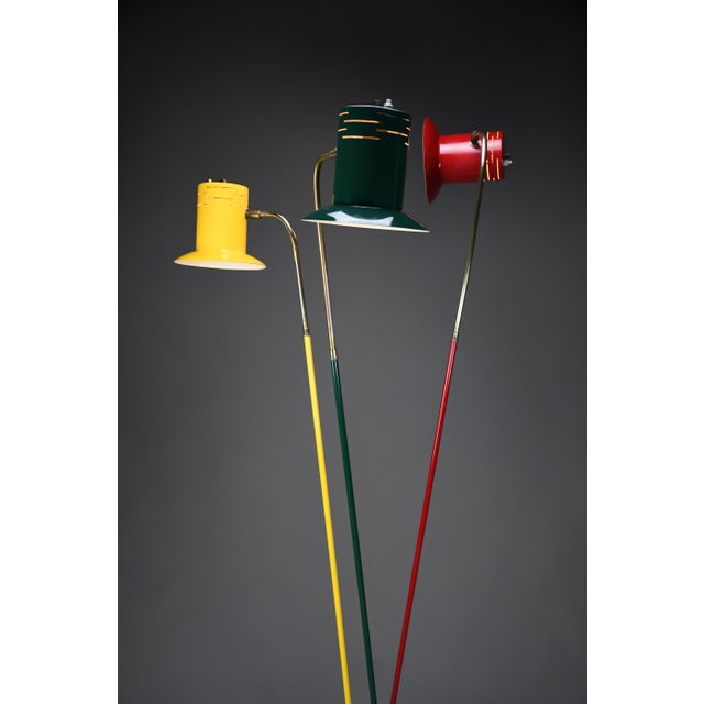 Mid-Century Modern Italian Red Green and Yellow Floor Lamp, 1950 For Sale - Image 17 of 18