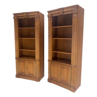 Pair of Super Fine Federal Style Frutiwood Bokcases by Bloomingdale's Italy MINT For Sale