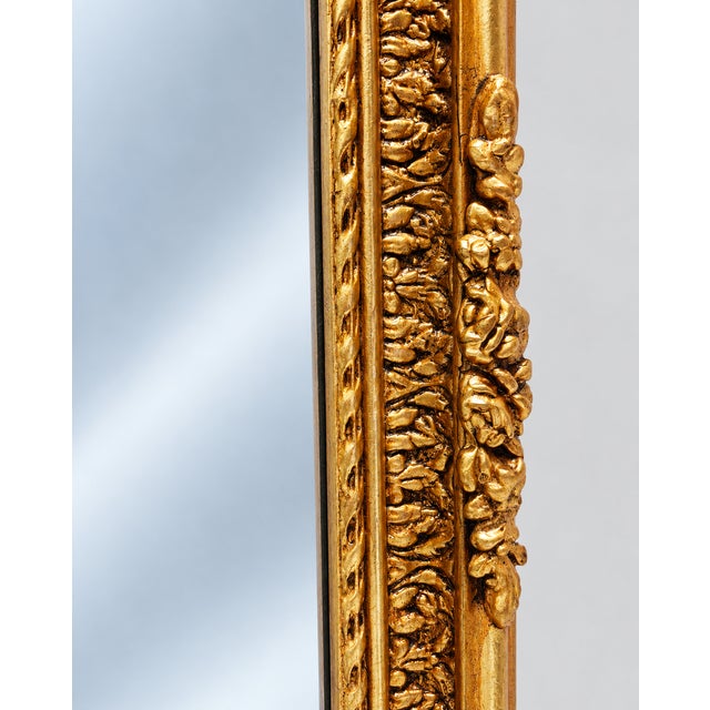 Large Golden Baroque Mirror with Crest from Green Square For Sale - Image 4 of 12