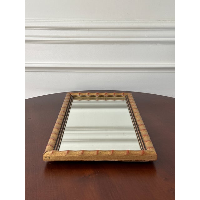 Faux Golden Bamboo Framed Mirror For Sale In Washington DC - Image 6 of 10