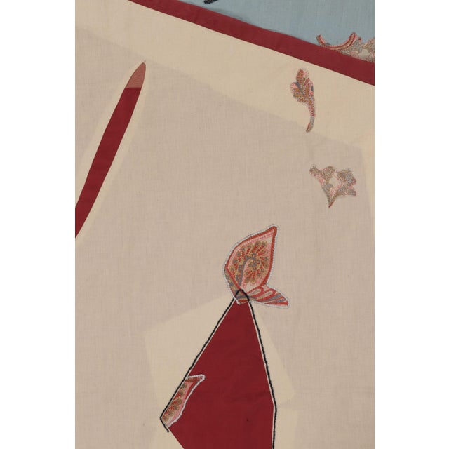 Textile Rug & Kilim’s Contemporary Tapestry With Abstract Patchwork in Rich Red & Beige For Sale - Image 7 of 10