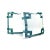 This lumbar pillow cover is white with a dark smokey blue ribbon embellishment. The ribbon forms a fretwork pattern around...