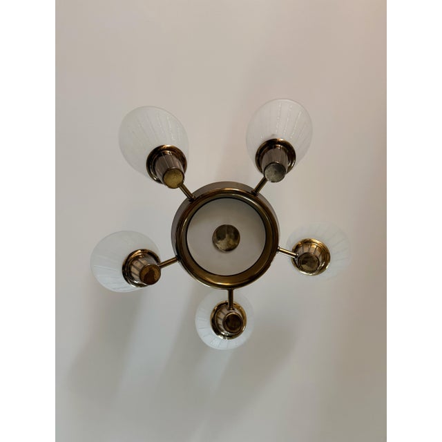 Metal Mid-Century Brass Chandelier by Harald Notini and Uno Westerberg for Böhlmarks, 1950 For Sale - Image 7 of 12