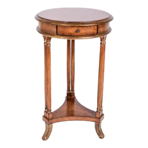 Late 20th Century Louis XVI Style Tripod Guéridon Single-Drawer Side Table