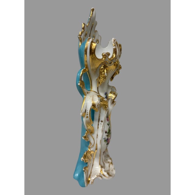 Antique Old Paris Porcelain Floral & Gilt Decorated Double Handled Vase For Sale - Image 4 of 8