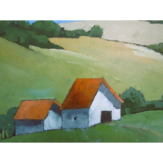 Sonoma Hills Barns California Farm Art Lynne French landscape oil painting. The signed original painting measures 16x20 on...