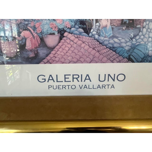 Blue 1990s Vintage Alison Minor Serigraph Art Print, Framed For Sale - Image 8 of 8