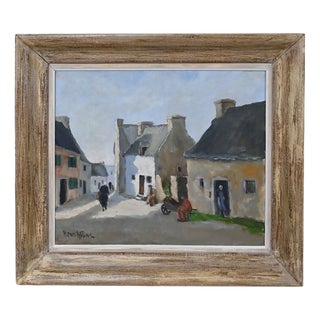 H. Albert, Village Scene, Oil on Canvas, 20th Century For Sale
