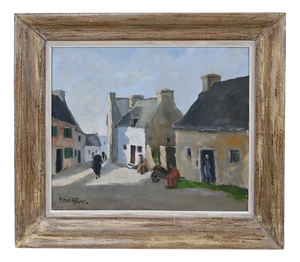 H. Albert, Village Scene, Oil on Canvas, 20th Century