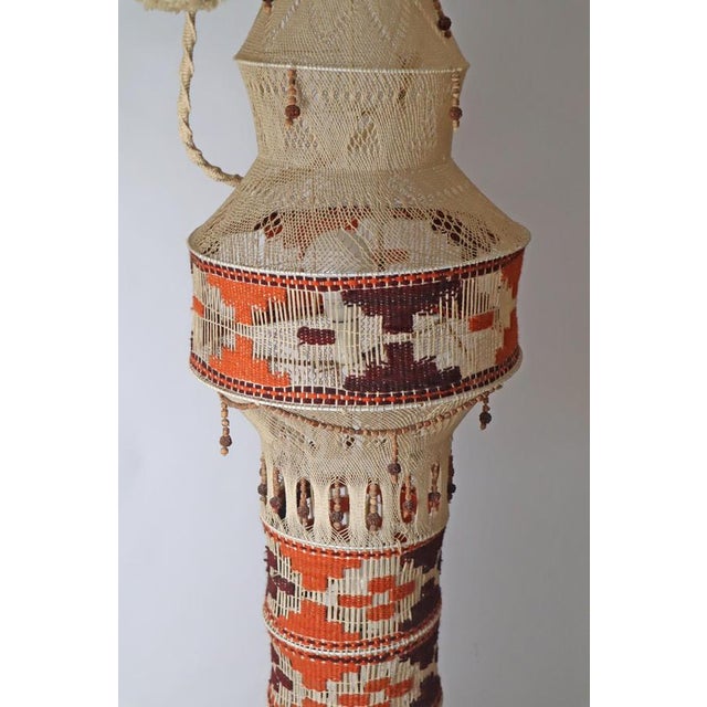 Native American Macrame Boho Staircase Hanging Lamp, 1970s For Sale - Image 4 of 18
