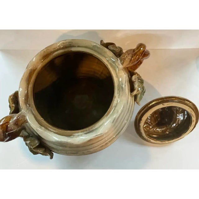 Late 20th Century Italian Pottery Soup Tureen - Grapes With Twisted Vine Handles For Sale - Image 5 of 8