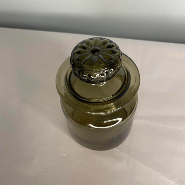 Vintage Smoked Glass Canister With Lid For Sale - Image 4 of 7