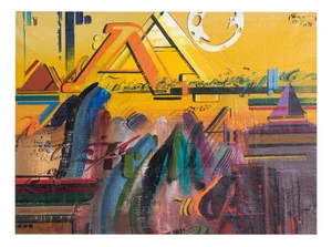 Jaume Genovart, Abstract Calligraphic Composition, Oil Painting