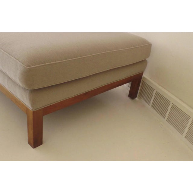 Brown Mid Century Walnut Chaise Lounge Clean Lines For Sale - Image 8 of 9