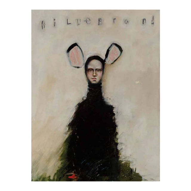 Hildebrand, Abstract Figurative, Animal-Human, 2015, Soft Background Oil on Canvas For Sale