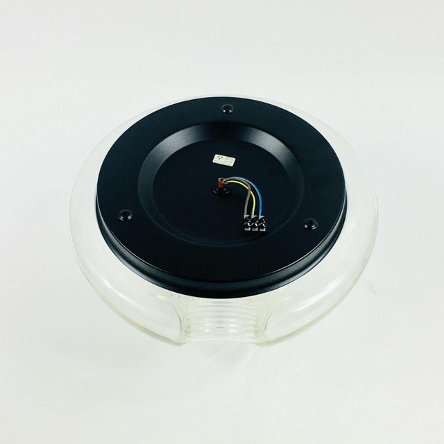 Large Space Age Mid-Century Glass Ceiling Light/Flush Mount Wave/Futura Model by Koch & Lowy for Peill & Putzler, Germany, 1970s For Sale - Image 12 of 14