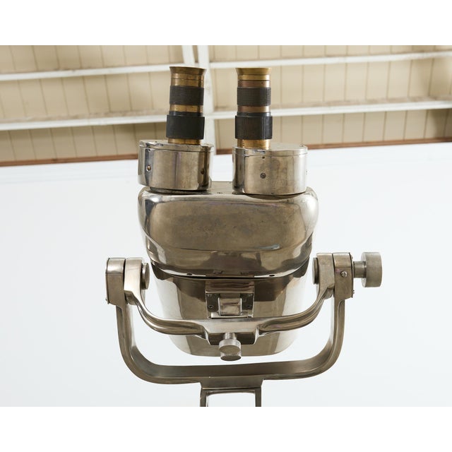 20th Century Wwii Style Anti-Aircraft Binoculars on Stand For Sale - Image 4 of 12