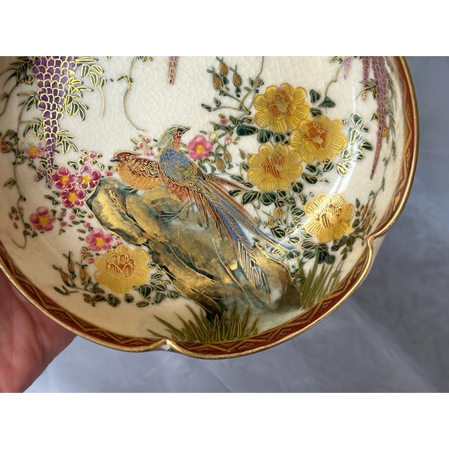 Japanese Antique Japanese Satsuma Decorative Bowl For Sale - Image 3 of 12