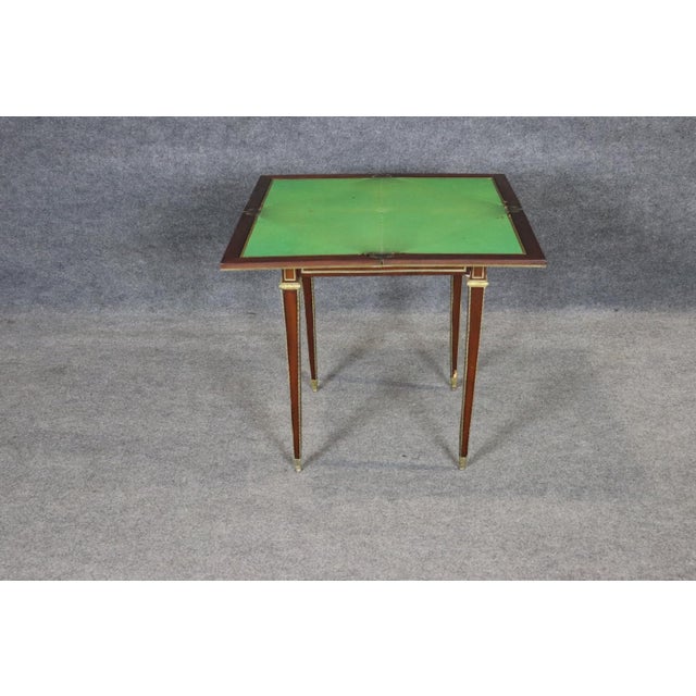 Early 20th Century Fine French Mahogany and Felt Games or Napkin Louis XVI Table For Sale - Image 4 of 10
