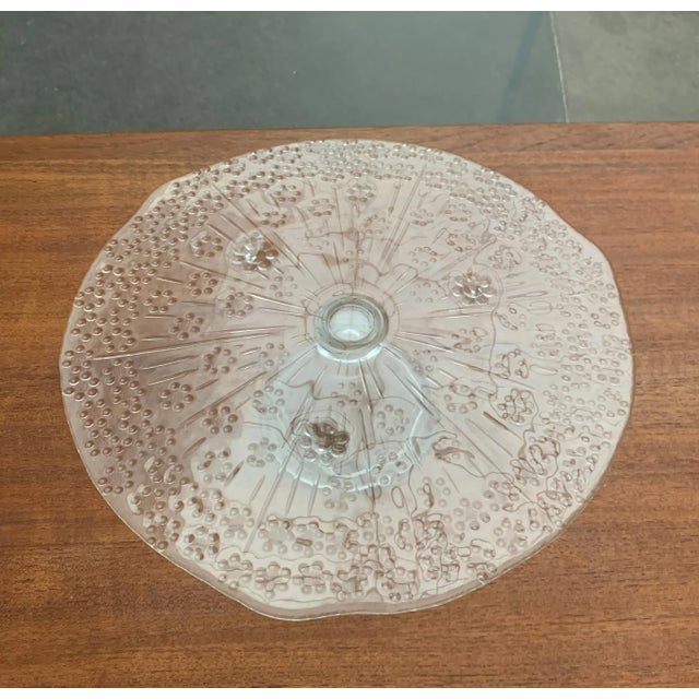 Vintage Scandinavian Glass Cake Plate Stand For Sale - Image 3 of 18