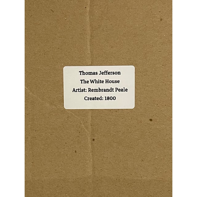 Brown Hand-Textured Thomas Jefferson Portrait Print After Rembrandt Peale For Sale - Image 8 of 11