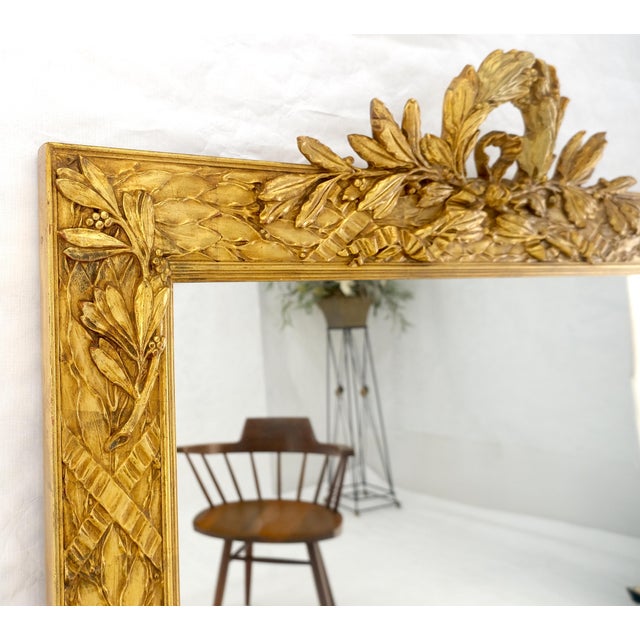 Fine Gold Gilt Gesso Italian 53x38 Rectangle Wall Mirror For Sale - Image 6 of 11