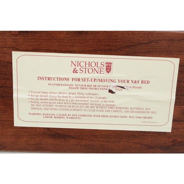 Nichols & Stone by Stickley Cherry Queen Size Sleigh Bed For Sale - Image 17 of 18